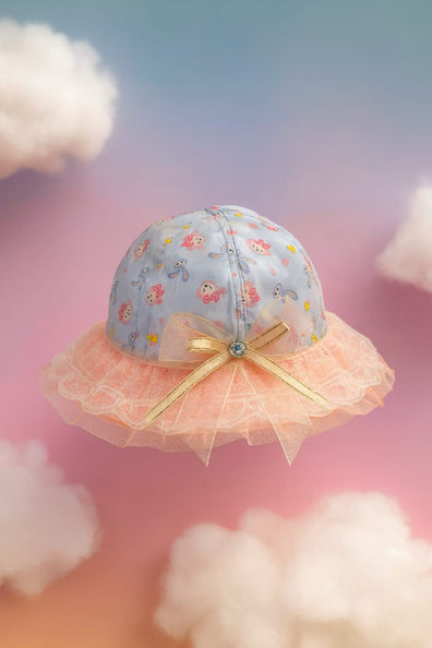 Baby Girls Stylish Sky-Blue Bunny Hat Cap CP5028C